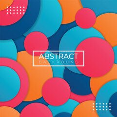 Vector illustration of abstract colourful circle modern graphic design template overlapping shapes