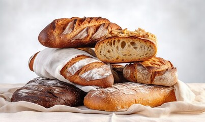 a bunch of breads that are sitting on a table.  generative ai