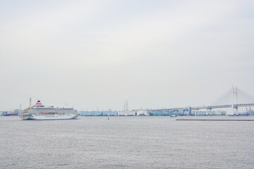 神奈川県横浜市の港の風景
