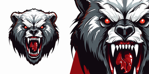 Zombie Evil Bear Logo Mascot: Powerful Illustration for Sport and E-Sport Gaming Teams