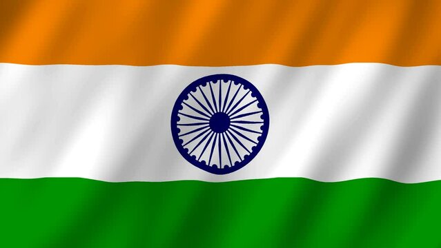 Flag of the India waving animation. looping National India flag animation background 4k
