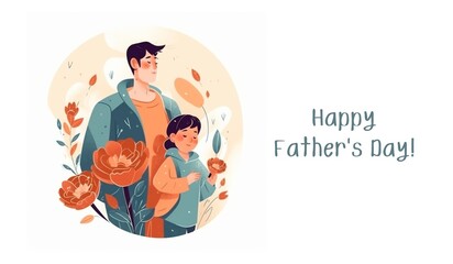 Concept of fathers day, Greeting card. Generative AI