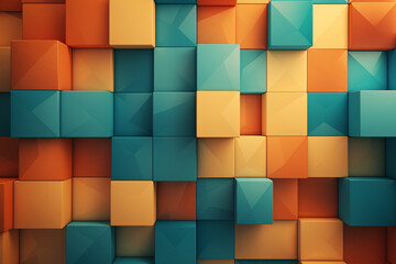 4K Abstract wallpaper colorful design, shapes and textures, colored background, teal and orange colors.