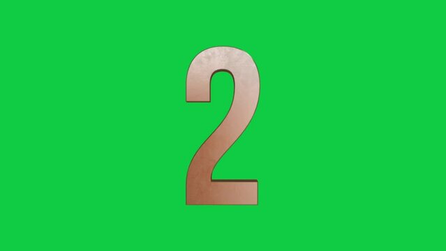 3D Counting Up From One to Ten in Green Screen