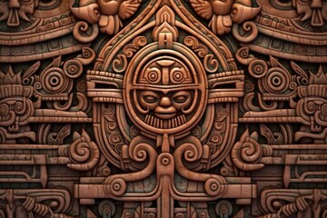 Background with mayan patterns, culture and history concept. Generative AI