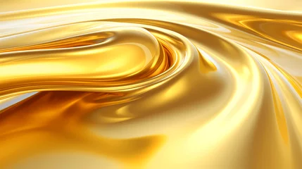 Foto op Plexiglas Beauty in Motion, Light Shining on Golding Splash of Oil, Creating Smooth and Elegant Swirls, Ideal for Fuel and Luxury Concepts, generative ai. © Phanida