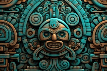 Background with mayan patterns, culture and history concept. Generative AI