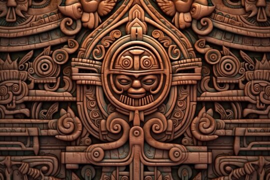 Background with mayan patterns, culture and history concept. Generative AI