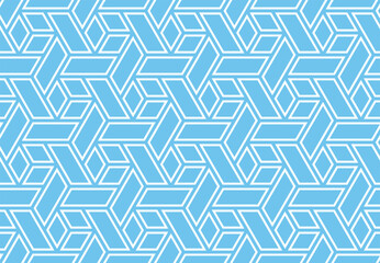 Abstract geometric pattern. A seamless vector background. White and blue ornament. Graphic modern pattern. Simple lattice graphic design