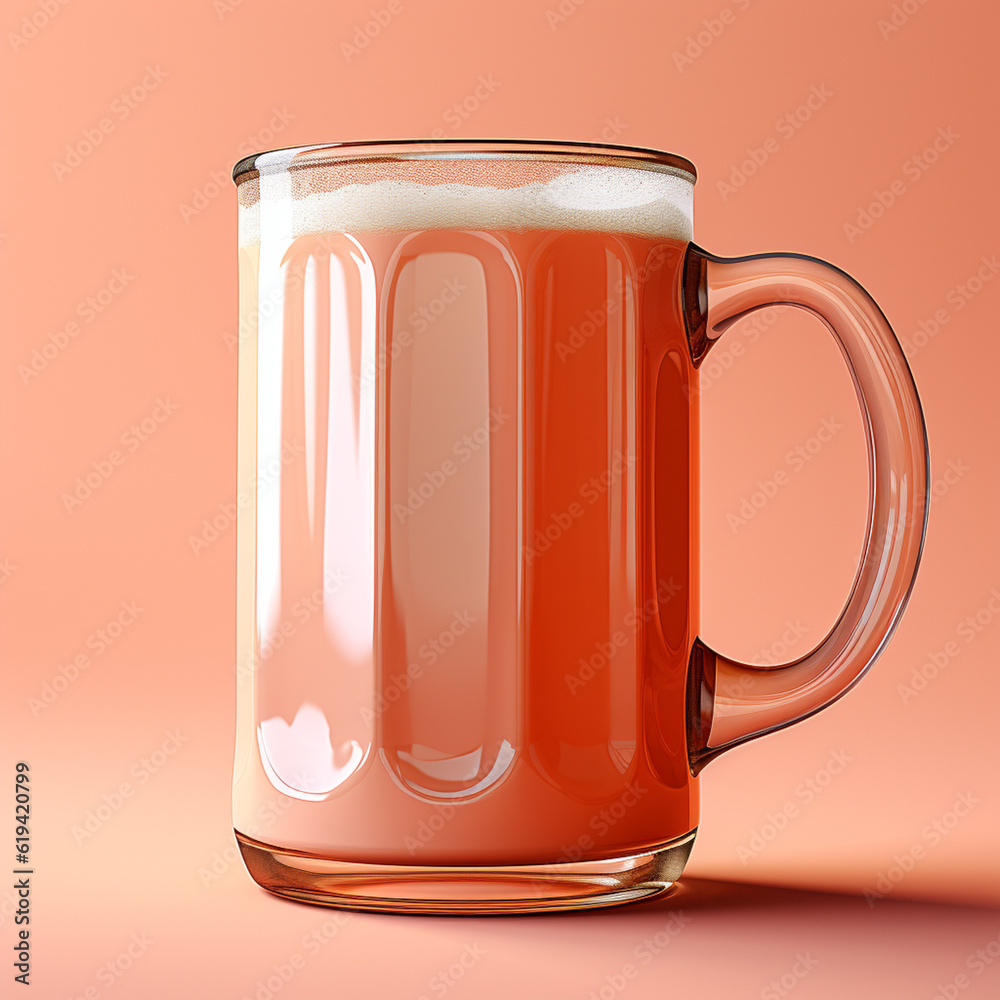 Poster The image utilizes clean lines and bold colors to depict the essential elements of the mug, creating a visually striking and modern interpretation. Generative AI technology.