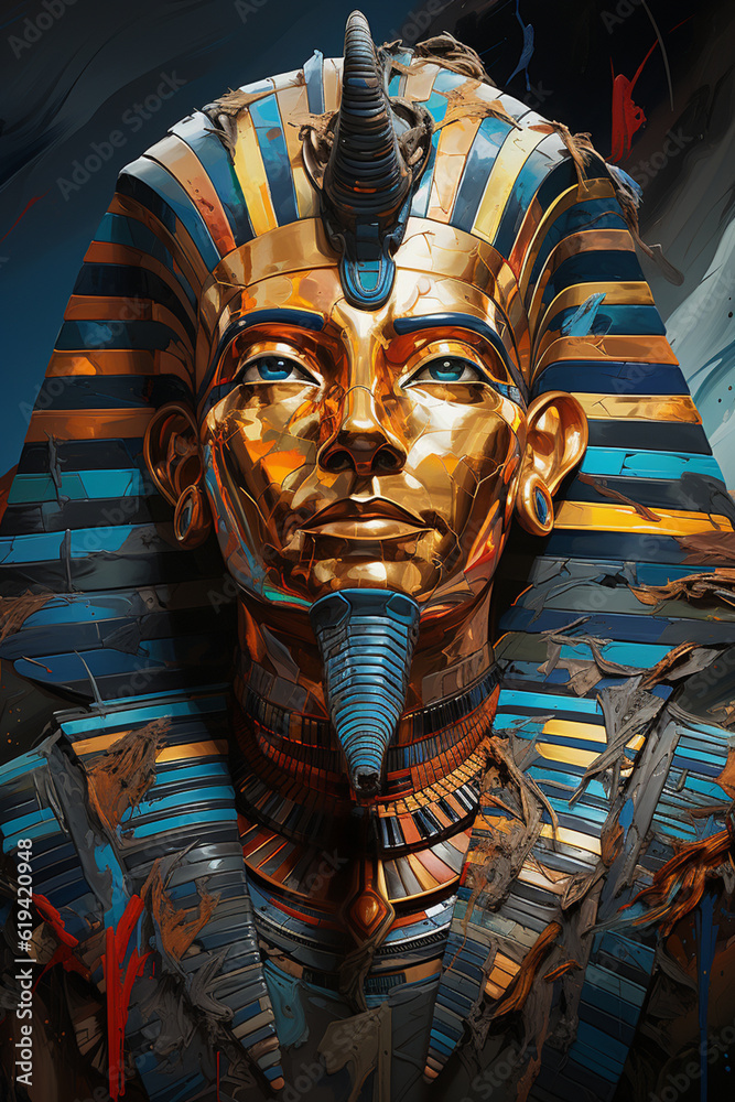 Aufkleber in this artwork, the great sphinx is reimagined through an abstract expressionist lens. generative a
