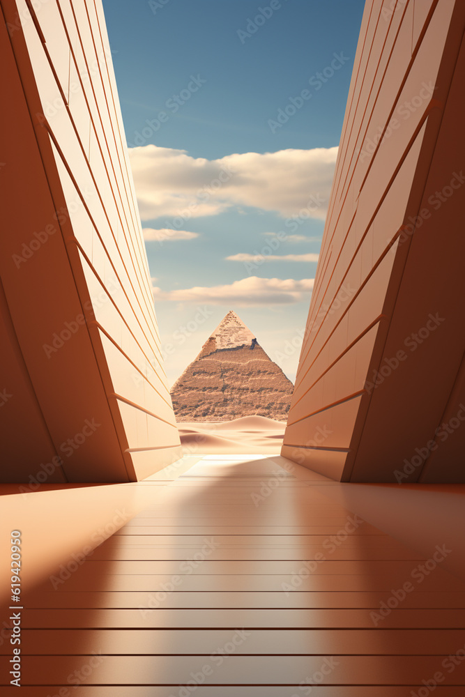 Aufkleber in this artwork, the great sphinx is depicted through a minimalist abstract approach.generative ai t