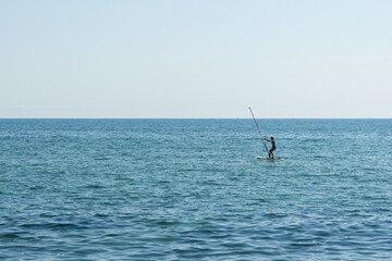 windsurfing in the sea