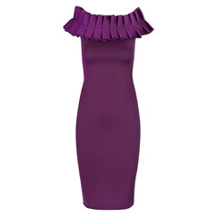 Purple evening dress on a white background.