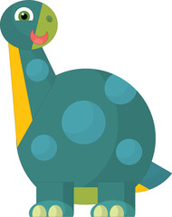 cartoon happy and funny colorful prehistoric dinosaur isolated illustration for children
