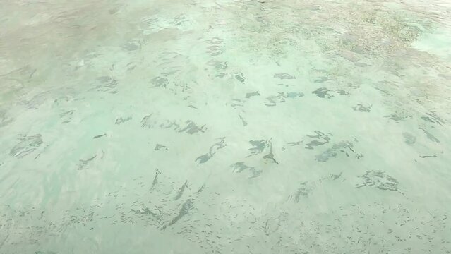 clear sea water on the beach at Maratua Island Indonesia