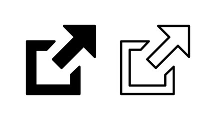 External link icon vector. hyperlink chain symbol. download, share,