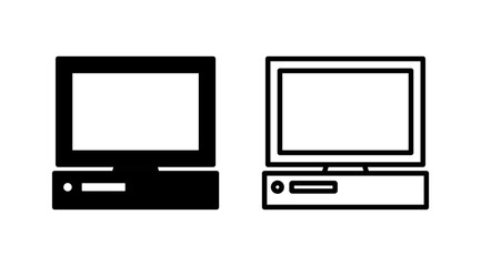 Computer icon vector. computer monitor icon.
