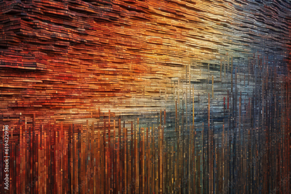Leinwandbilder An illustration of data as a tapestry woven with threads of different colors and textures, symbolizing the richness and complexity of data management and integration. Generative AI technology.