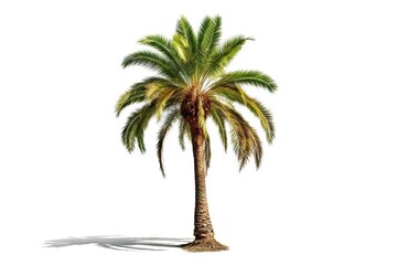 Abstract elegance. Single closeup of beautiful palm tree on white background isolated. Natural beauty