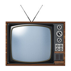 Vintage TV. Transparent background.. 3D illustration