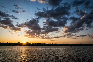 Idyllic sunrise over the Swedish lake