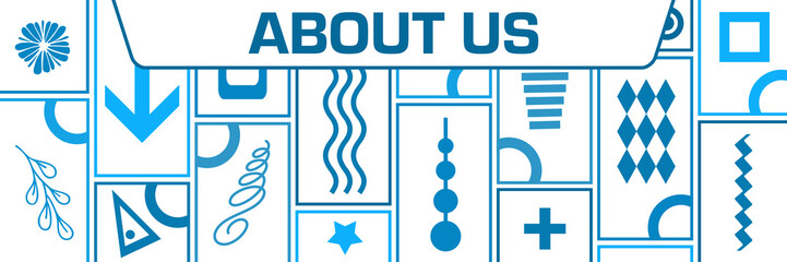 About Us Blue Crowd Of Elements Horizontal Text 