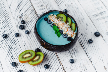 Spirulina Blue and Blueberry Smoothie