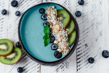 Spirulina Blue and Blueberry Smoothie