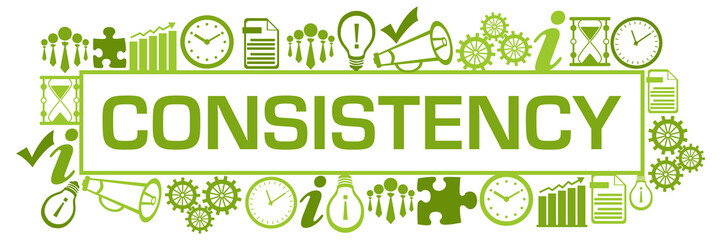 Consistency Business Symbols Surrounded Box Green 