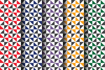 colored set geometric windmill patterns. Endless line texture for wallpaper, packaging, banner, invitation card, textile fabric print