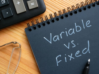 Handwritten inscription variable vs fixed by marker.