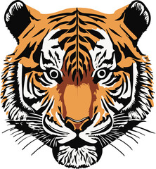 Fototapeta na wymiar Tiger head, White background, Tiger face