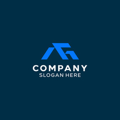 Letter AG GA Simple Modern Logo