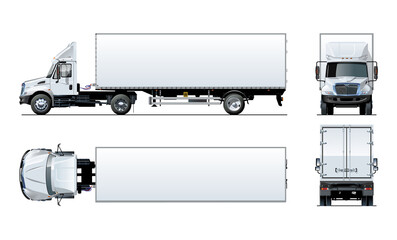 Semitruck template isolated on transparency background. PNG format