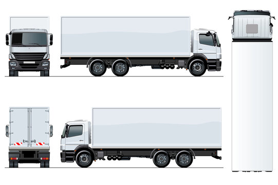 Delivery truck template isolated on transparency background. PNG format