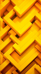 Abstract geometric pattern. Vertical yellow background for stories, yellow screen saver for your phone.AI generation