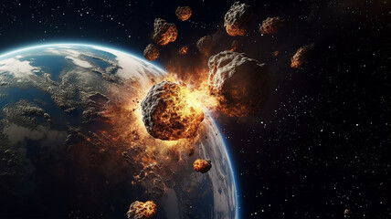 an asteroid is flying to earth. Generative AI