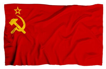 The flag of the Soviet Union (USSR)  flag waving.  USSR flag suitable for banner or background....