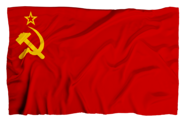 The flag of the Soviet Union (USSR)  flag waving.  USSR flag suitable for banner or background. USSR national flag