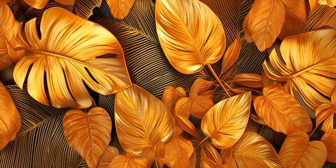 Gold leaf pattern Creative nature background gold 