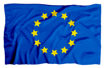 National Europe flag waving.  Europe blue flag suitable for banner or background. Europe national flag