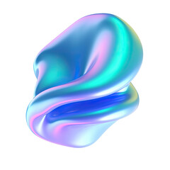 3D Abstract Shape of Gradient Colors