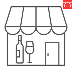 Wine shop line icon, restaurant and alcohol, store vector icon, vector graphics, editable stroke outline sign, eps 10.