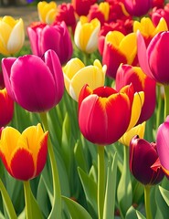 red and yellow tulips