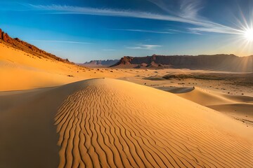 Fototapeta na wymiar sand dunes in the desert generated Ai.