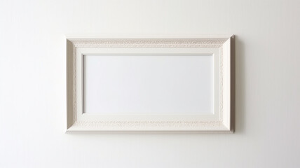 white horizontal frame on white background isolated with copy space. Generative AI
