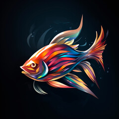 Obraz na płótnie Canvas Mascot logo fish. Vector illustration сreated with AI technology