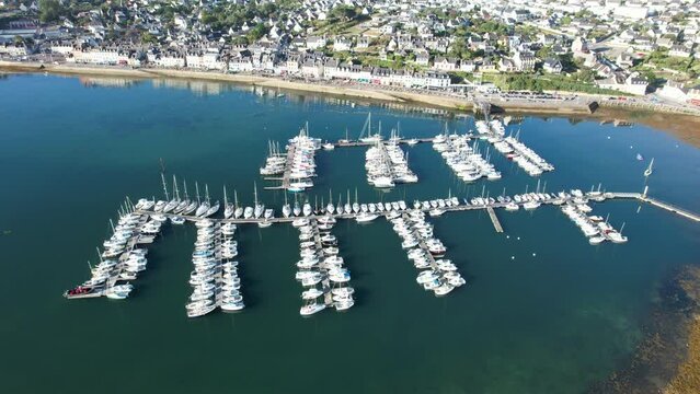 Shipwrecks in Camaret sur Mer harbour in Crozon peninsula, Brittany, France, Europe