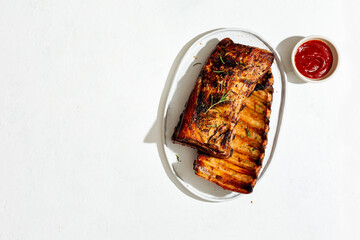 Grilled pork ribs.